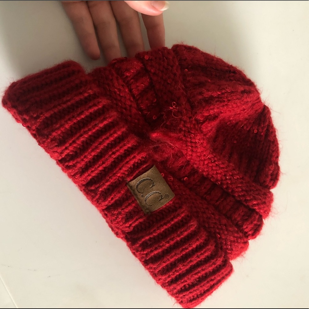 C.C. Ribbed Sequin Beanie - Picture 6 of 7